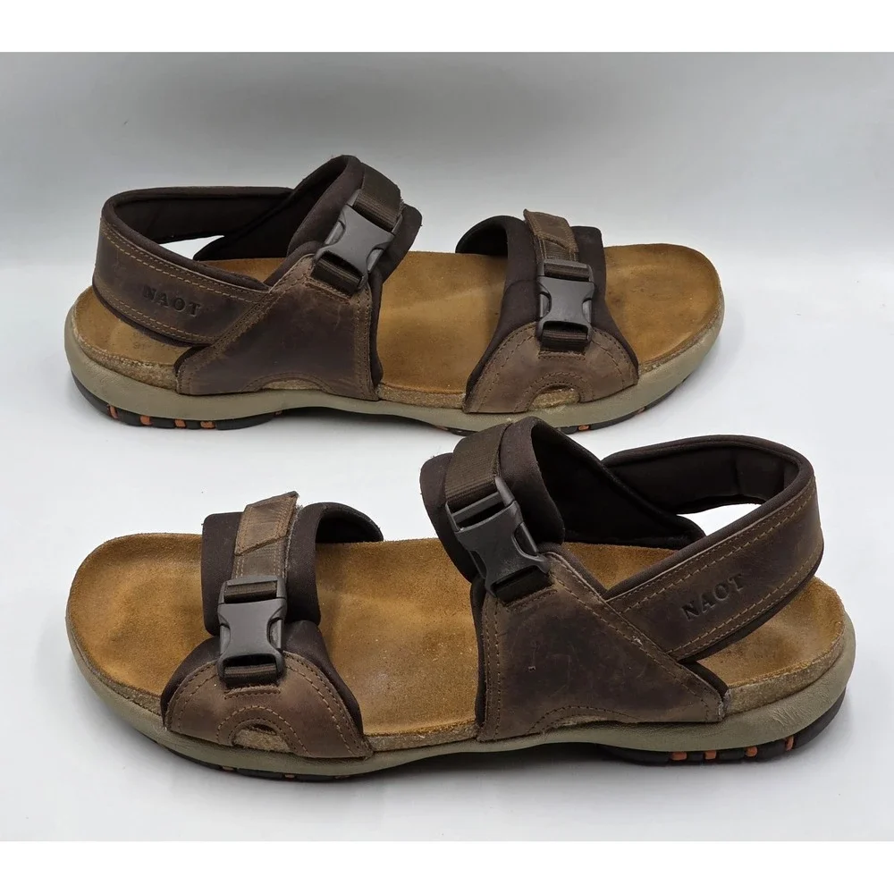 Naot Lappland Brown Slingback Strap Comfort Shoe Gorpcore Sandals Men 13 Israel